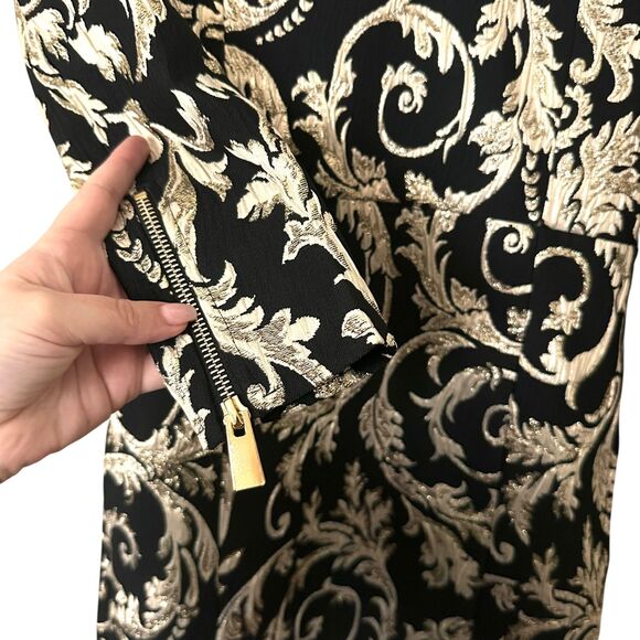 ANINE BING Brocade Jacquard Gold Metallic Mini Dress XS - Picture 6 of 7